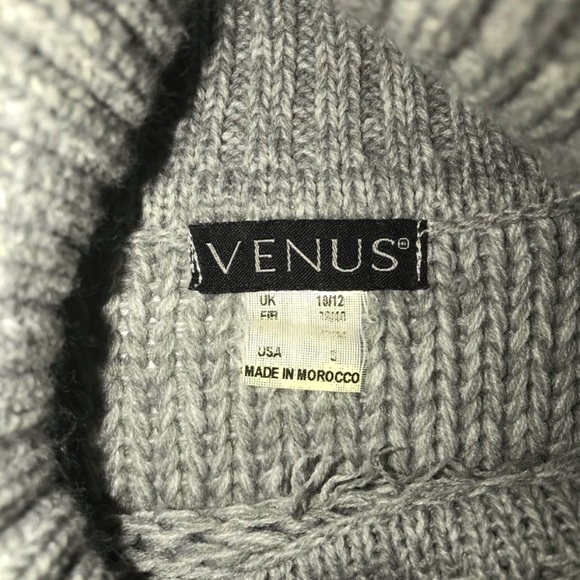 Venus Gray Keyhole Cut Out Long Sleeve Cowl Neck Turtleneck Sweater Size Small - Picture 13 of 15